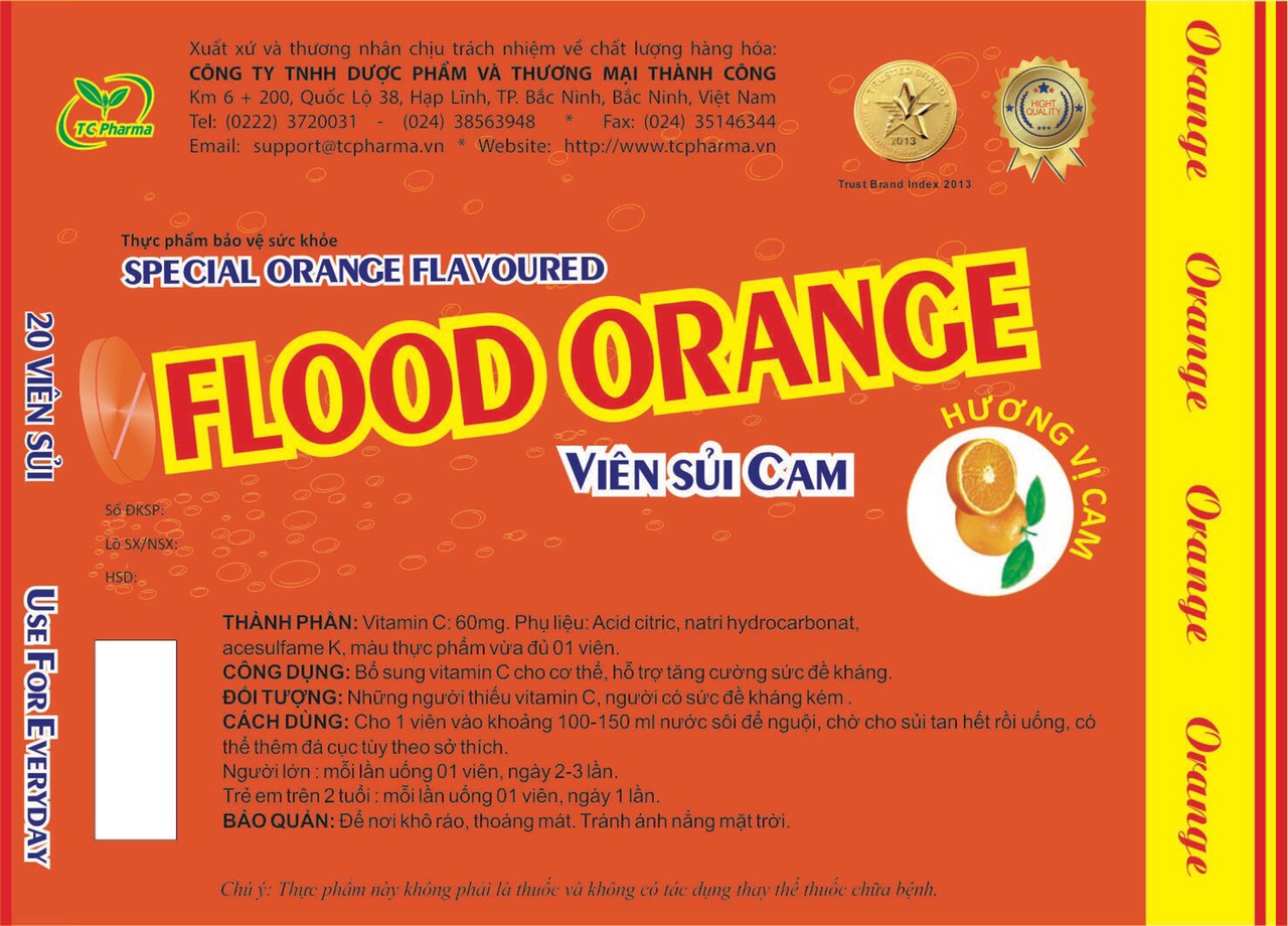 Viên sủi vitamin C Flood Orange có tại công ty Himana hotline 0983580583
