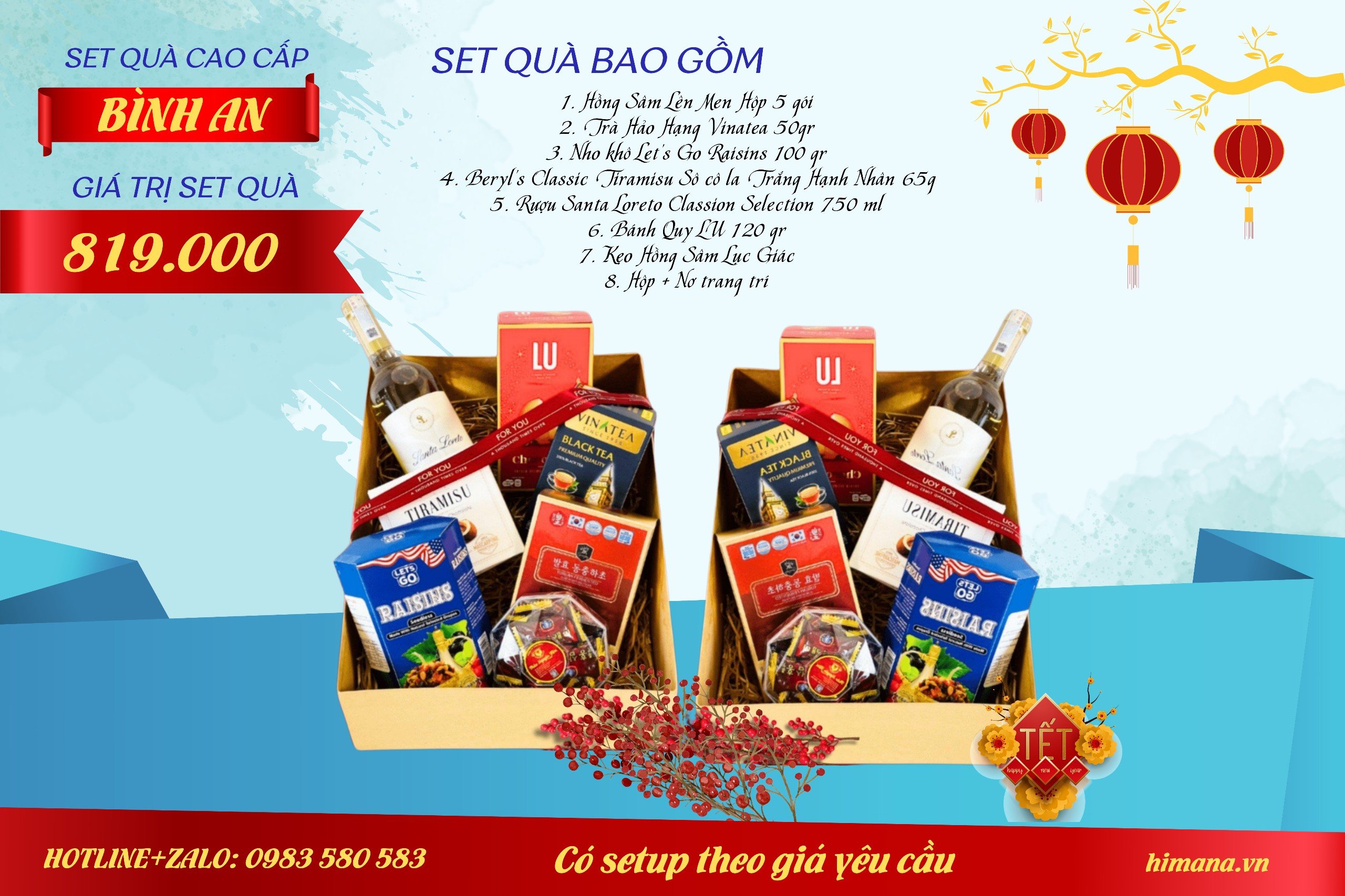 Set quà Tết sức khỏe cao cấp cho năm 2024 của nhà Himana 0983580583